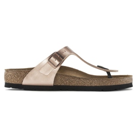Kvinders flip -Flops Birkenstock Gizeh BS 1023925 Golden Pink Metalic gylden