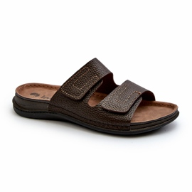 Komfortable flip-flops til mænd med velcrostropper Inblu GV00002I Mørkebrun