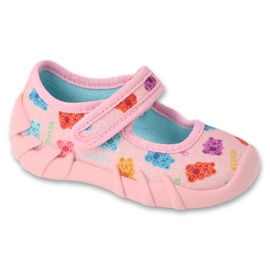 Befado børnetøfler med velcro 109P268 pink lyserød