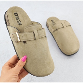 Big Star Kvinders hjemmesko bygget -i ruskind beige stor stjerne ss274738