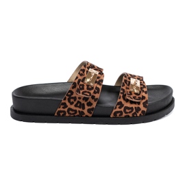 Shelvt Kvinders leopard leopard hjemmesko