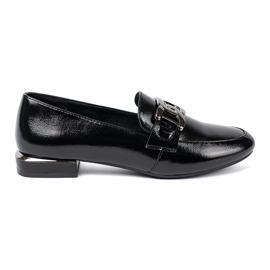 Lakerede loafers med en dekorativ Sergio Leone -klemme sort