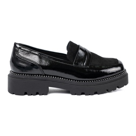 Goodin Lakede loafers med studs sort