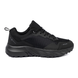 Shelvt Sorte sneakers med en tekstil Menhur herre øvre