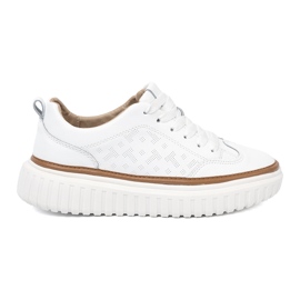 White Sneakers Leather Sergio Leone Platform hvid