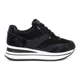 Shelvt Moderne sorte sneakers med skinnende indsatser