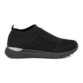 Shelvt Sort slip-on sportssko med en mesh øvre