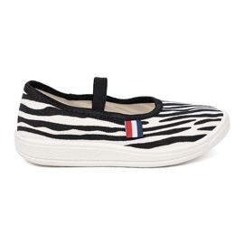 Shelvt Sort og hvidt lys sneakers indsat med et zebra -motiv