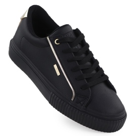 Kvinders sneakers med Eco -Leather Black Big Star SS274025 sort