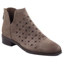 Kvinders åbne værkstøvler, beige, beige Vinceza 58608