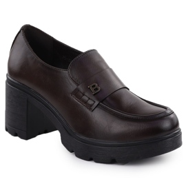 Kvinders moccasins -sko på blokken Brown Potocki SZ12700 brun