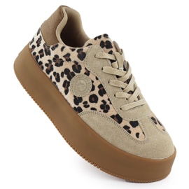 Kvinders ruskindsko med leopardprint på platformen Big Star SS274763