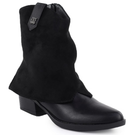 Jezzi Kvinders støvler Black Cowboy Boots RMR2382-10