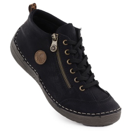 Kvinders komfortable sorte støvler Black Rieker 52514-00