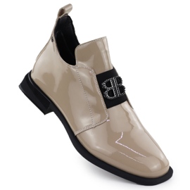 Kvinders læderstøvler lakeret med dekoration beige filippo DBT4763