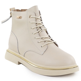 Kvinders læderstøvler goe ss2n4101 beige