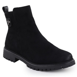 Women's Boots Suede Black Potocki 19314 sort