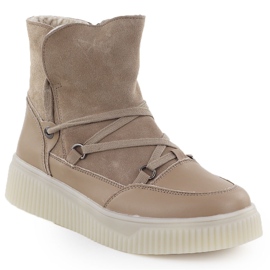 Kvinders læderstøvler beige filippo DBT7162