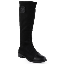 Kvinders ruskindstøvler Black M. Daszyński MR2251-19