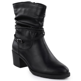 Crinkled Boots på blokken Kvinders sorte jezzi ASA128-63