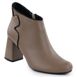 Læder elegante støvler på posten beige jezzi Oli21-2
