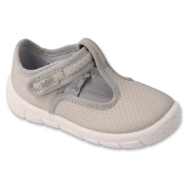 Befado børnetøfler med velcro, grå 629P004 Soft-B