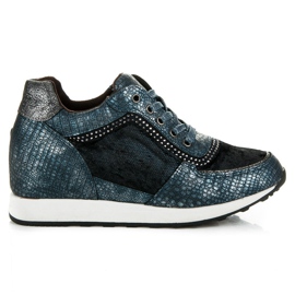 Kylie Wedge sneakers med tryk blå
