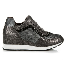 Kylie Wedge sneakers med tryk grå