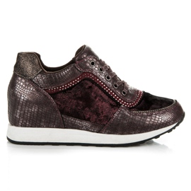 Kylie Wedge Sneakers Med Claret Print rød