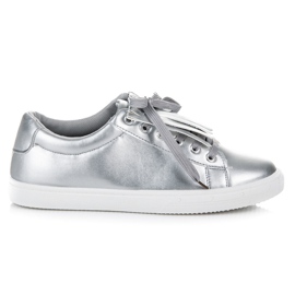 Sølv sneakers med frynser grå