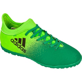 Adidas X 16.3 Tf Jr BB5879 fodboldstøvler grøn grøn
