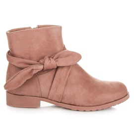 Ideal Shoes Ruskind støvletter med lynlås lyserød