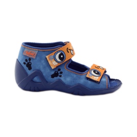 Blå Befado Velcro hjemmesko 250p065 orange