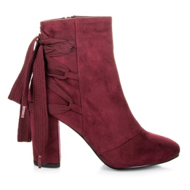 Vices New Collection Elegante støvler med bordeaux binding rød