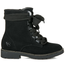Vices New Collection Støvler med brede snørebånd sort