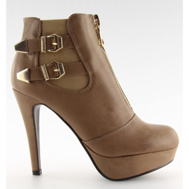 Støvler med lynlås 1307 kaki khaki