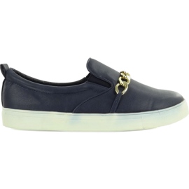 Slip-on med en kæde L-57 marineblå marine blå