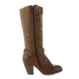 Brune cowboystøvler Z6286 hæl
