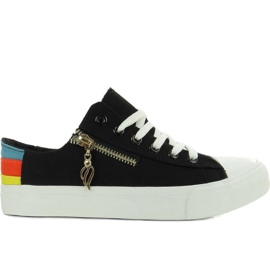 Farverige sneakers W04 Sort
