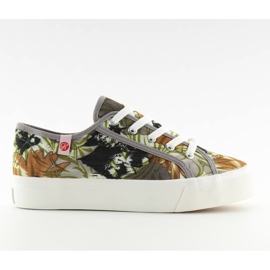 Sneakers, tyk sål K145403 FLORES-GRIS flerfarvet
