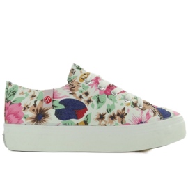 Sneakers tyk sål K145406 FLORES-BLANCO flerfarvet