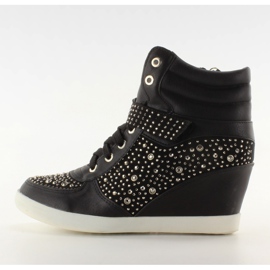 Sneakers med sten 8072 sort