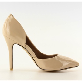 Asymmetriske pumper U383 Beige nøgen