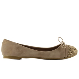 Ballerinaer med cubic zirconias MB-6213 khaki