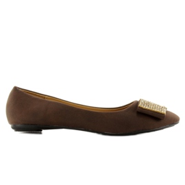 Ballerinaer med cubic zirconias 619-170 Kaffe brun