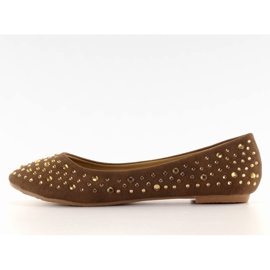 Ballerinas med zirkoner A909 brun