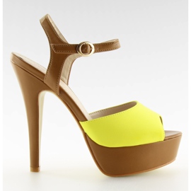 Pumps høje hæle VB33050 Giallo brun gul