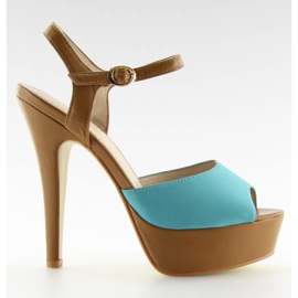 Pumps høje hæle VB33050 Blu brun blå