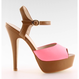 VB33050 FUCSIA høje hæle brun lyserød