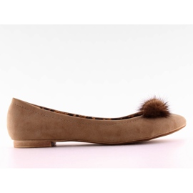 Ballerinaer dekoreret med pels 11120-20 brun